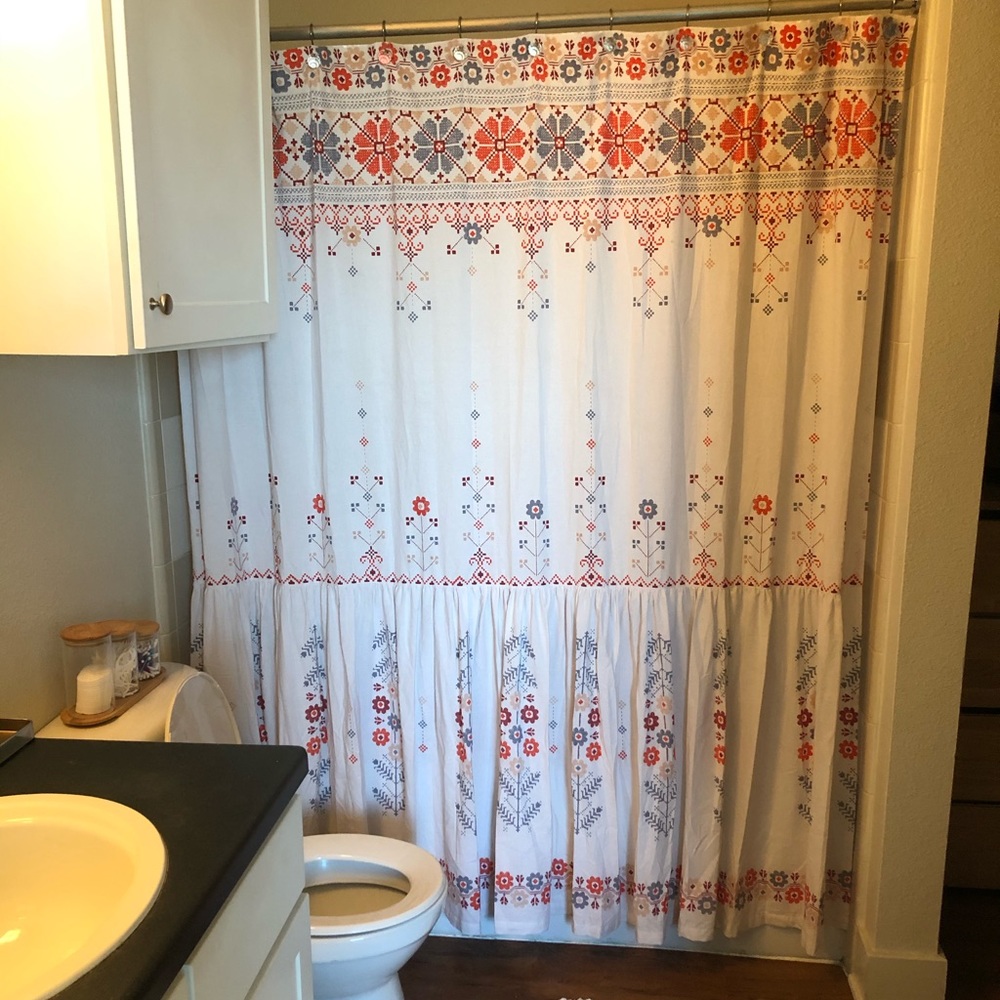 UO Aneta Floral Shower Curtain